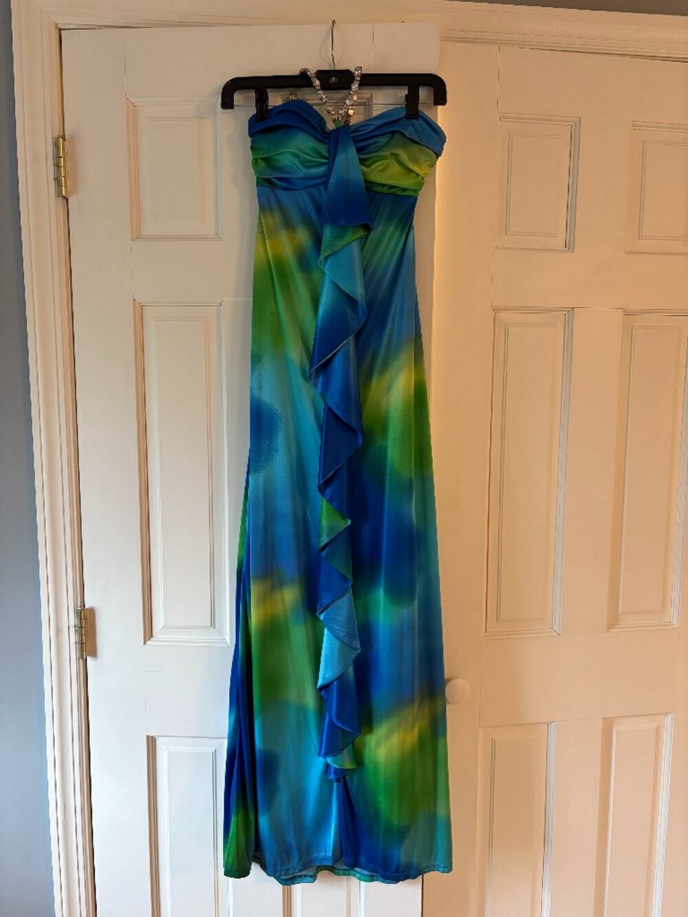 Green & Blue Prom Dress with Open Back (XS)
